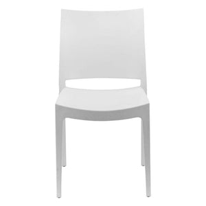 HomeRoots Set of Two Modern White Plastic Dining Chairs with Ventilated Open Back Design 761160