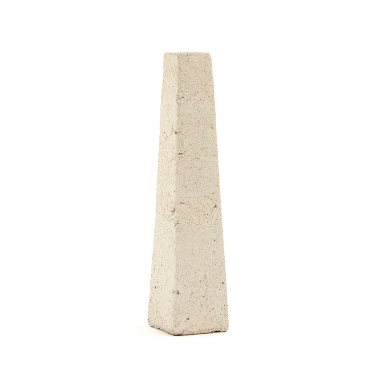 Zentique Distressed Ivory Ceramic Candle Holder Tall Tapered 16.5" Rustic Matte Finish for Farmhouse Decor 7611S A626
