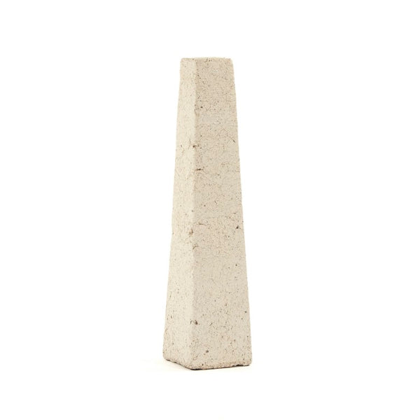 Zentique Distressed Ivory Ceramic Candle Holder Tall Tapered 16.5" Rustic Matte Finish for Farmhouse Decor 7611S A626
