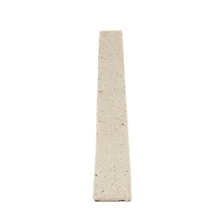 Zentique Distressed Ivory Ceramic Candle Holder Tall Tapered 16.5" Rustic Matte Finish for Farmhouse Decor 7611S A626