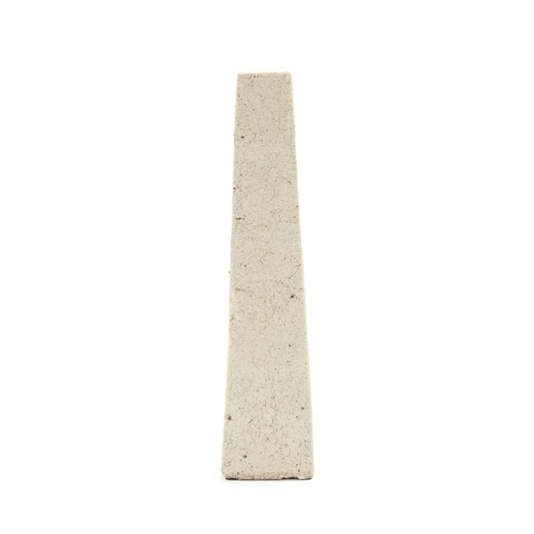 Zentique Distressed Ivory Ceramic Candle Holder Tall Tapered 16.5" Rustic Matte Finish for Farmhouse Decor 7611S A626
