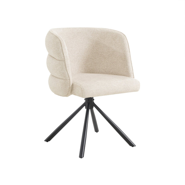 English Elm 270° Swivel Mid-Century Modern Upholstered Desk Chairs Set of 2 with Thick Cushion & Metal Base Beige W757P281146