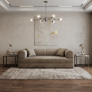 79 Inch Corduroy Futon Sleeper Sofa with Toss Pillows for Living Room Comfort