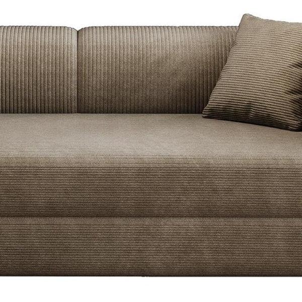 79 Inch Corduroy Futon Sleeper Sofa with Toss Pillows for Living Room Comfort