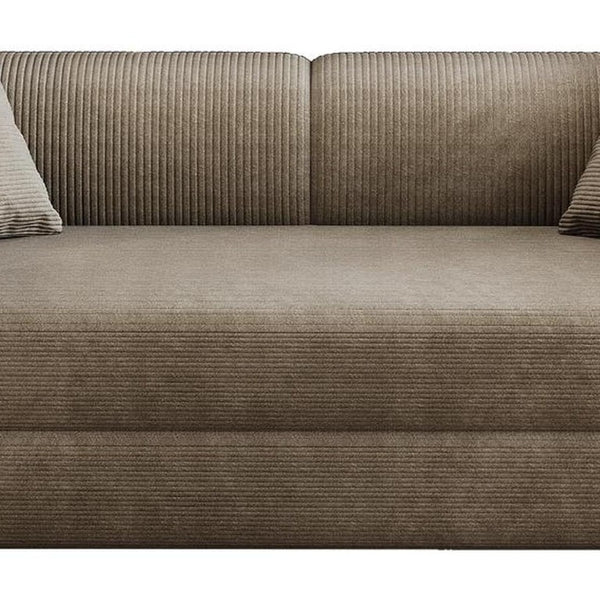 79 Inch Corduroy Futon Sleeper Sofa with Toss Pillows for Living Room Comfort