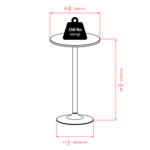 Winsome Wood Cora Round Pub Table - Stylish Faux Marble Top With Black Metal Base For Modern Dining & Gatherings Black Faux Marble ,Metal 76124-winsome-wood