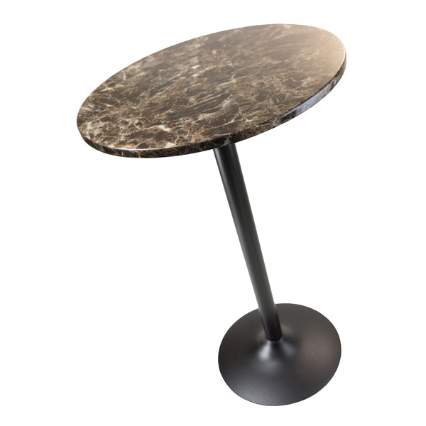 Winsome Wood Cora Round Pub Table - Stylish Faux Marble Top With Black Metal Base For Modern Dining & Gatherings Black Faux Marble ,Metal 76124-winsome-wood
