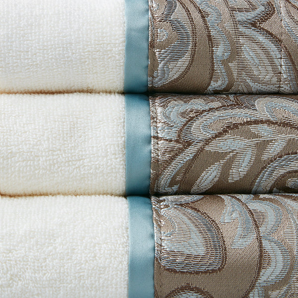 JLA Home Madison Park - 6 Piece Jacquard Towel Set – Plush 100% Cotton Spa Collection with Paisley Hem, OEKO‑TEX Certified Elegance MP73-5310