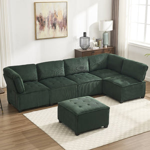 English Elm United We Win U-Shaped Modular Sectional Sofa With Reversible Chaise - 6-Seat Comfort & Style W1568S00156-GIGA