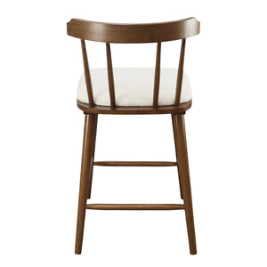 English Elm Christopher Knight Home® - Olivia Classic Windsor-Style Wooden Counter Stools, Set Of 4 In Walnut Finish & Soft Beige Upholstery N775P346246W-S4