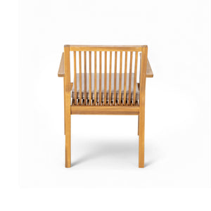 English Elm Christopher Knight Home® - 5-Piece Acacia Wood Outdoor Dining Set with Slatted Tabletop, Removable Cushions, Durable Craftsmanship Natural,Teak N779P269291N_N779P234497N-2