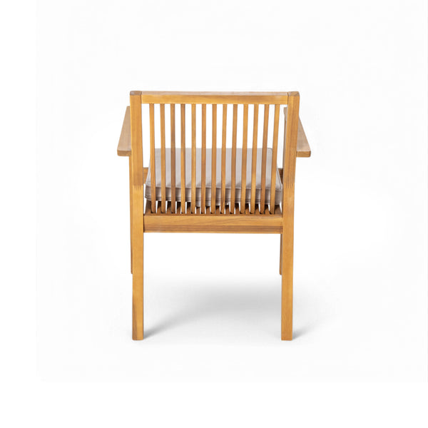 English Elm Christopher Knight Home® - 5-Piece Acacia Wood Outdoor Dining Set with Slatted Tabletop, Removable Cushions, Durable Craftsmanship Natural,Teak N779P269291N_N779P234497N-2