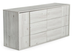 VIG Furniture Asus Italian White-Washed Oak Dresser — 6 Spacious Soft-Close Drawers, Matte Finish, No Assembly (98) VGACASUS-DRS-ASH