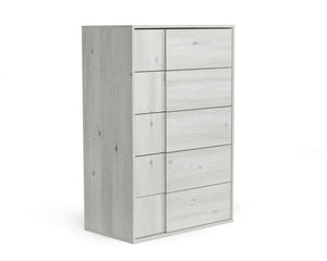 VIG Furniture Asus Italian White-Washed Oak Chest Of Drawers — 5-Drawer Matte Finish, Built-In Handles, No Assembly VGACASUS-CHEST-ASH