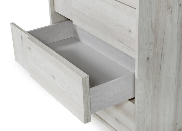 VIG Furniture Asus Italian White-Washed Oak Chest Of Drawers — 5-Drawer Matte Finish, Built-In Handles, No Assembly VGACASUS-CHEST-ASH