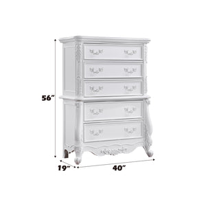 English Elm Latisha Elegant Finish Dresser with Spacious Drawers and Versatile Shelf for Organized Bedrooms White 59 L x 42 W x 21 H B2726P247633
