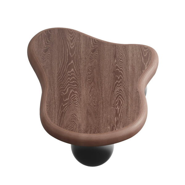 English Elm 40 Inch Organic Cloud Silhouette Coffee Table Walnut Mdf Top with Ball Legs W1435S00035