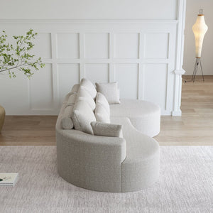 English Elm Modern Chenille Cloud Sectional Sofa Deep Curved 4 Seat Modular Couch for Living Room W834S00489