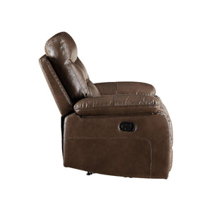 English Elm Leather-Gel Power Motion Recliner in Rich Brown Upholstery with Pillow-Top Arms, Tufted Back, Pocket Coil Seats —Comfortable Durable Style B016P317037