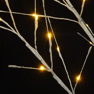 English Elm Set of Lighted Birch Tree with 216 Warm White LEDs, 3-Sizes 4/5/6FT, Indoor/Outdoor Romantic Decor N710P181843Y