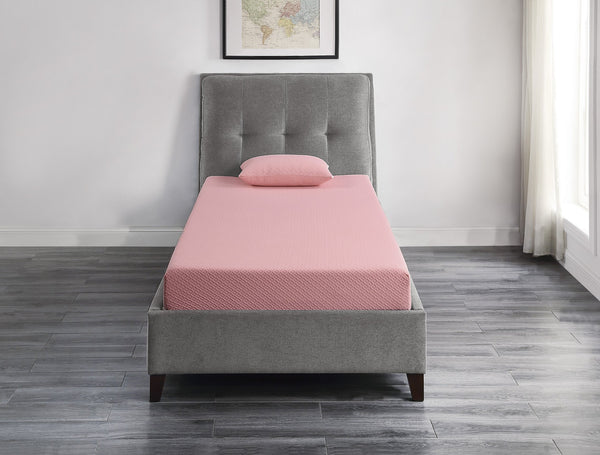 English Elm 7inch Gel-Infused Charcoal Memory Foam Full Mattress & Pillow Set Pink Breathable Fabric, Cooling Support B011P213351