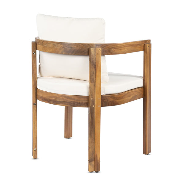 English Elm 7 Piece Solid Acacia Hardwood Extendable Outdoor Dining Set with Cream Cushioned Chairs Teak 60322.00_N762P380633A6