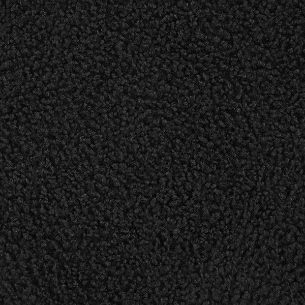 English Elm Keita Plush Faux Sheepskin Round Ottoman with Sturdy Wood-Grain Metal Base for Cozy Seating Decor B062P299987