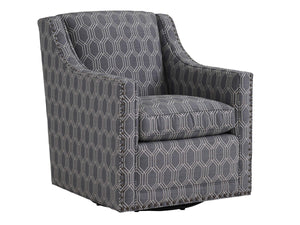 Lexington Barrier Swivel Accent Chair Plush Upholstered Nailhead Trim Tight Back, Perfect for Living Room 7620-11SW-44