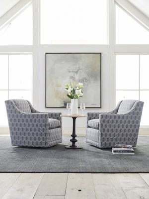 Lexington Barrier Swivel Accent Chair Plush Upholstered Nailhead Trim Tight Back, Perfect for Living Room 7620-11SW-44