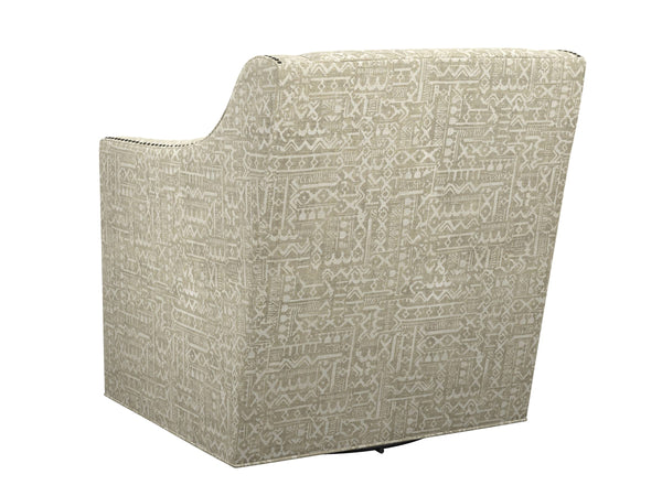 Lexington Barrier Swivel Accent Chair Plush Upholstered Nailhead Trim Tight Back for Living Room Beige/Tan 7620-11SW-71