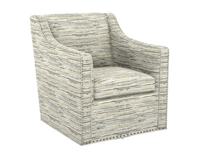 Lexington Barrier Swivel Accent Chair Plush Upholstered Nailhead Trim Tight Back for Living Room Green 7620-11SW-72