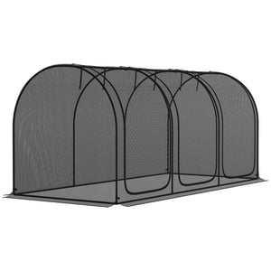 English Elm Outsunny Tunnel Crop Cage Hdpe Mesh Garden Shield with Three Zippered Doors W2225P174509