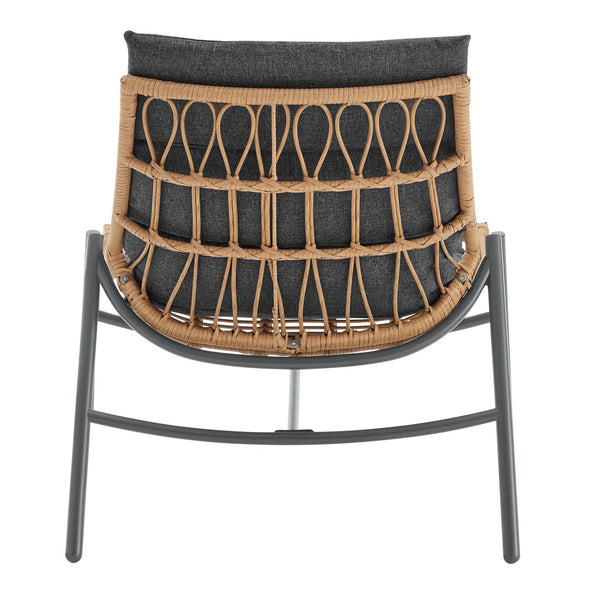 English Elm Sunset 3-Piece Conversation Set with Removable Zippered Cushions, Waterproof UV Fabric, Rust‑Resist Grey B365P397649