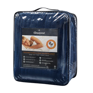 JLA Home Beautyrest - Heated Beautyrest Electric Micro Fleece Blanket with EMF-Safe Tech, 20 Heat Settings, Auto-Off, OEKO-TEX Navy BR54-3261