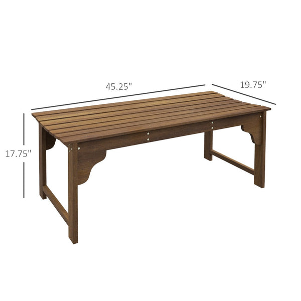 English Elm Outsunny Rustic Wooden Garden Bench - 3-Seat Curved Slatted Outdoor Furniture For Deck & Poolside Relaxation W2225P174074-GIGA