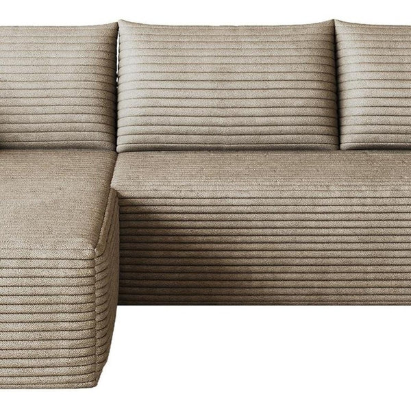 Camel Corduroy Modular L-shaped Sectional Sofa with Chaise for Modern Living Room Comfort
