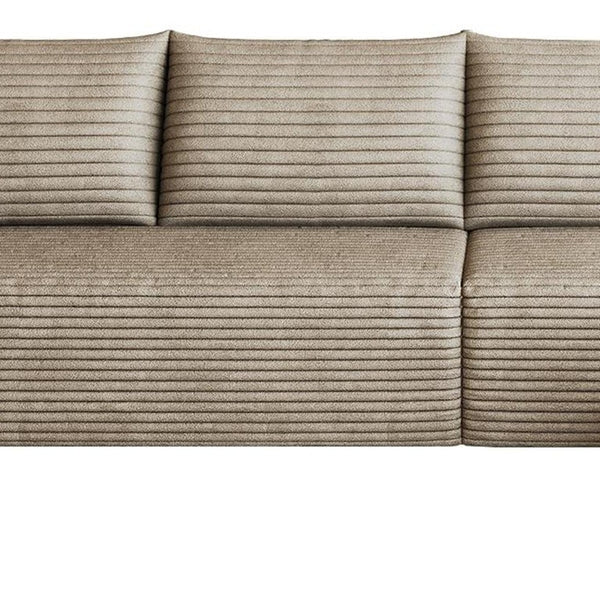 Camel Corduroy Modular L-shaped Sectional Sofa with Chaise for Modern Living Room Comfort
