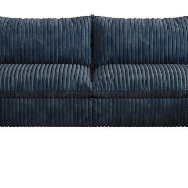 158 Inch Corduroy Sectional Living Room Sofa Set with Ottoman Accent Pillows