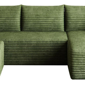 95 Inch Corduroy Modular Sectional with Ottoman and Accent Pillows for Living Room