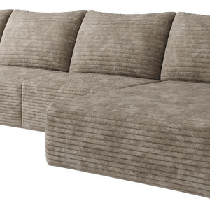 Camel Corduroy Modular L-shaped Sectional Sofa with Chaise for Modern Living Room Comfort