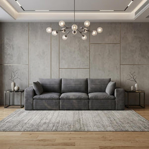 I Need to Create a Common Title for a 102-inch Corduroy Modular Sofa with Toss Pillows.