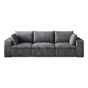 HomeRoots I Need to Create a Common Title for a 102-inch Corduroy Modular Sofa with Toss Pillows. Dark Gray 762687