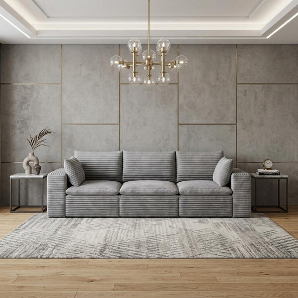 I Need to Create a Common Title for a 102-inch Corduroy Modular Sofa with Toss Pillows.