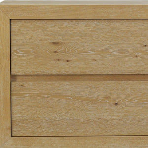 25 Inch Oak Solid Wood Two Drawer Nightstand for Bedroom Storage and Style