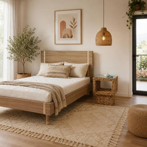 Solid Wood Full Platform Bed Frame for Timeless Modern Bedroom Style and Sturdy Foundation