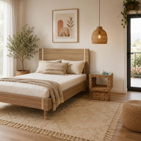 Solid Wood Full Platform Bed Frame for Timeless Modern Bedroom Style and Sturdy Foundation