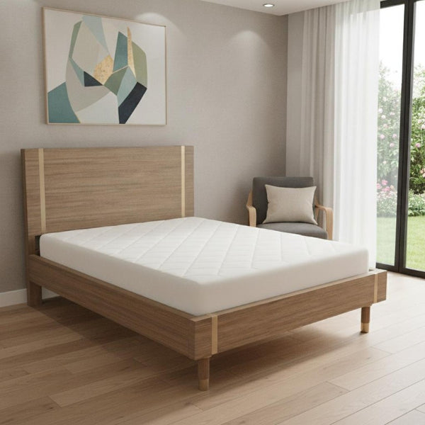 HomeRoots Solid Wood Full Platform Bed Frame for Timeless Modern Bedroom Style and Sturdy Foundation Natural Wood 762771