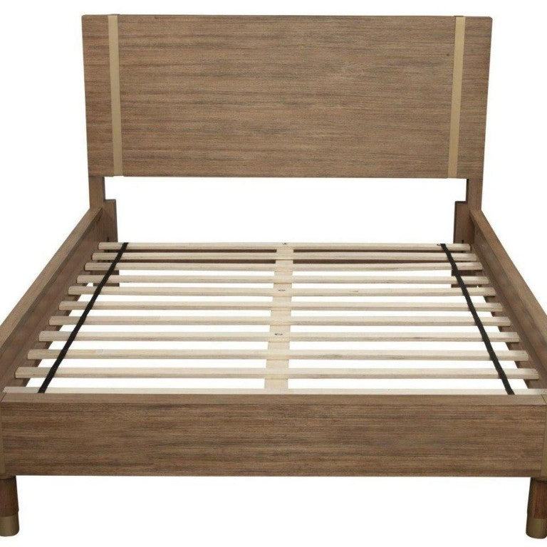 HomeRoots Solid Wood Full Platform Bed Frame for Timeless Modern Bedroom Style and Sturdy Foundation Natural Wood 762771