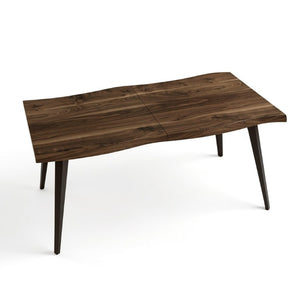 HomeRoots 63 Inch Wood and Iron Dining Table Industrial Farmhouse Style Seats Six for Modern Rooms Walnut 762811