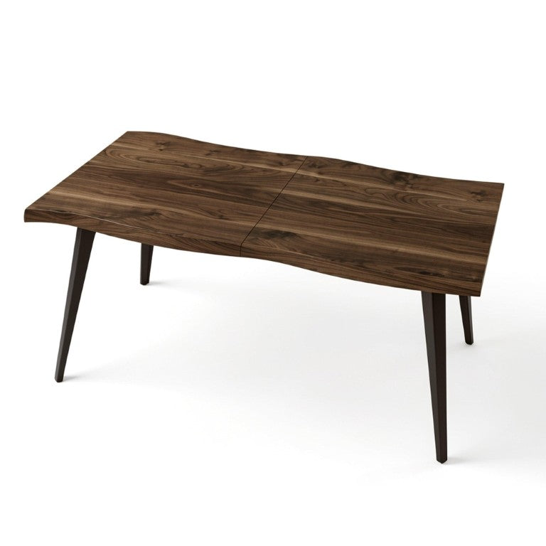 HomeRoots 63 Inch Wood and Iron Dining Table Industrial Farmhouse Style Seats Six for Modern Rooms Walnut 762811